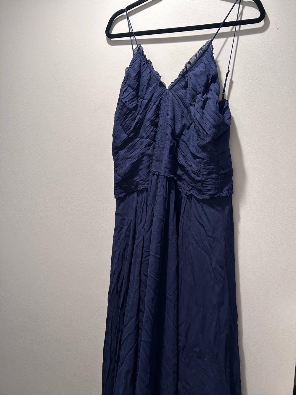 J. Crew Navy Blue Pleated Evening Dress